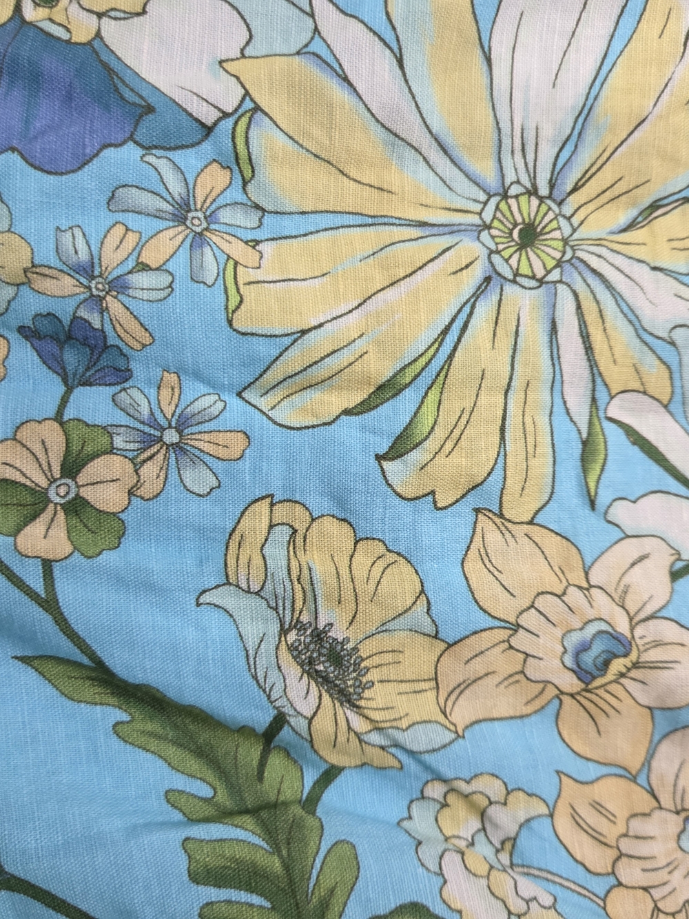 Talbots Aqua Tropical Floral Square-Neck Midi Linen Dress - Size 16 - Picture 9 of 9